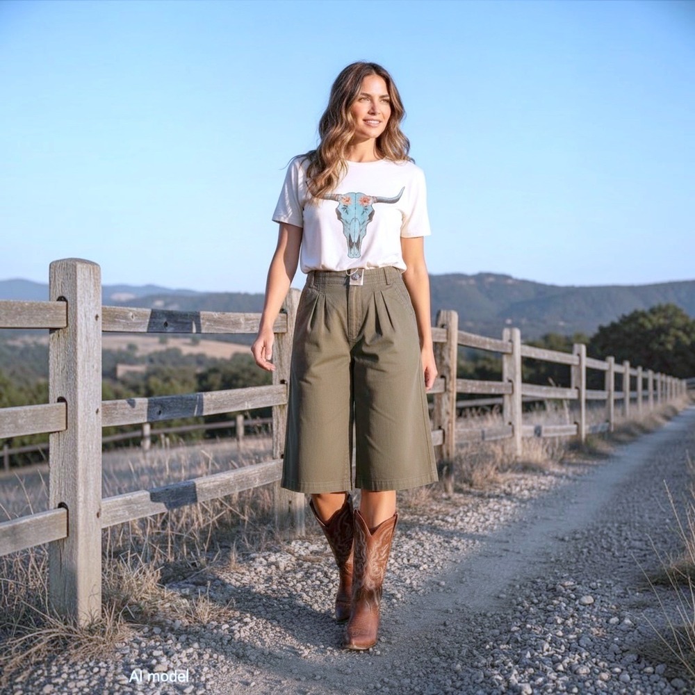 Easel Galen Army Green Wide Leg Pleated Shorts EB50177 Womens Size Large NEW